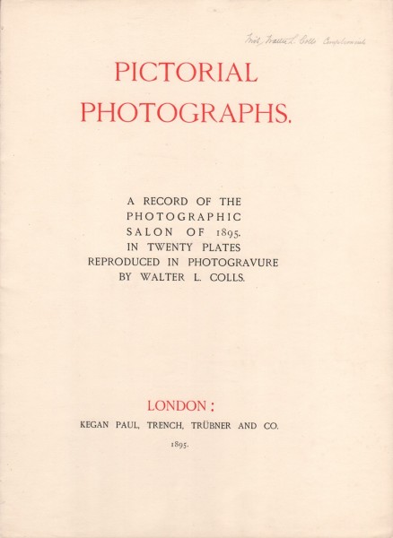 Pictorial Photographs : A Record of the Photographic Salon of 1895