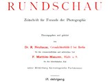 Title page:  Photographische Rundschau- 1903