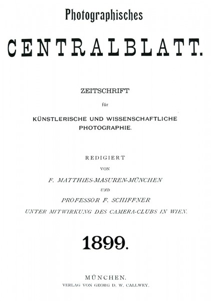 Photographisches Centralblatt: 1899