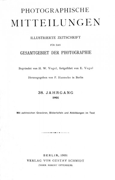 Photographische Mitteilungen : 1901