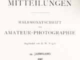 Title page:  Photographische Mitteilungen- 1907