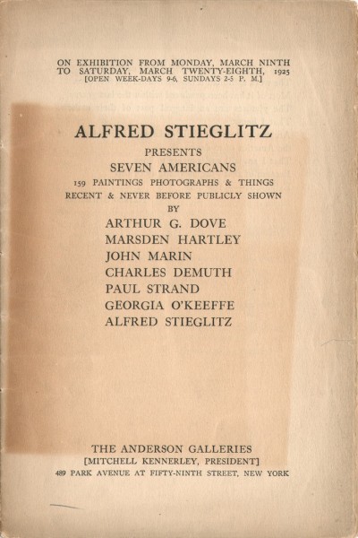 Alfred Stieglitz Presents Seven Americans Exhibition Catalogue
