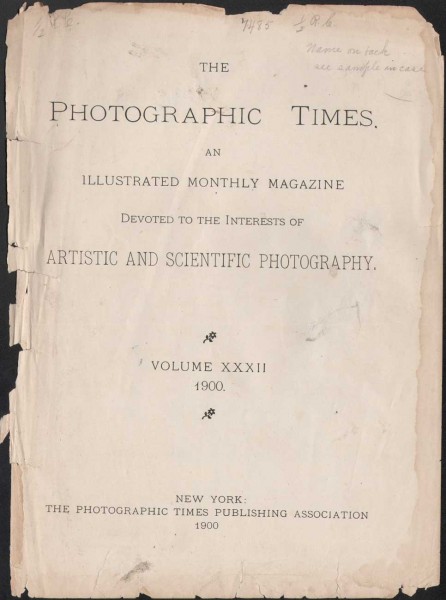 Title Page: The Photographic Times: 1900