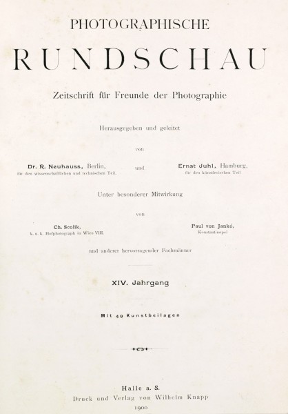 Photographische Rundschau : 1900