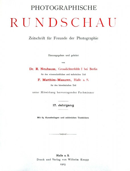 Photographische Rundschau : 1903