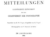 Title page:  Photographische Mitteilungen- 1901