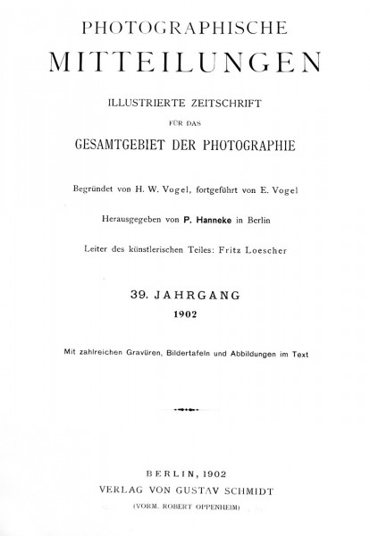 Photographische Mitteilungen : 1902