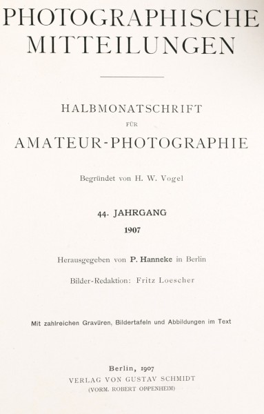 Photographische Mitteilungen : 1907