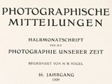 Title page:  Photographische Mitteilungen- 1909