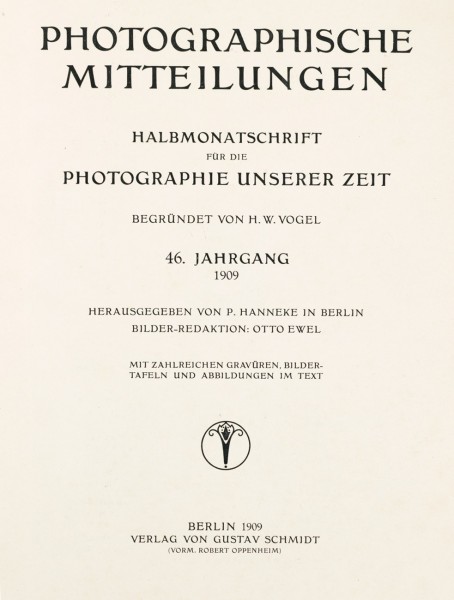 Photographische Mitteilungen : 1909