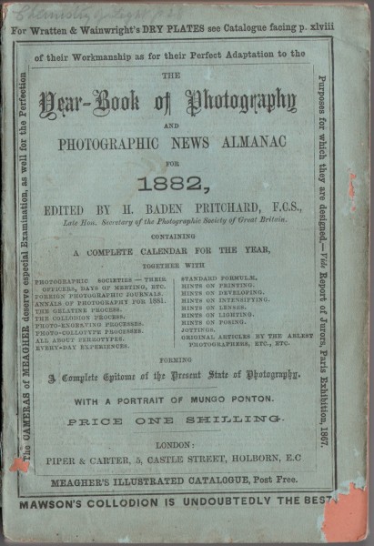 Cover: The Year-Book of Photography and Photographic News Almanac for 1882