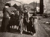 Woman Greets Italian Village Children