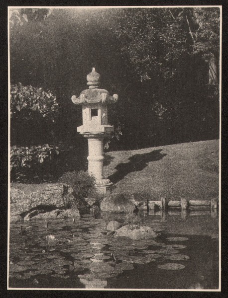 Japanese Tea Garden Pond with Kasuga Stone Lantern