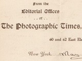 Letter:  Photographic Times editor Walter E. Woodbury to A.W. Goodspeed