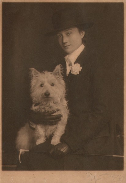 Woman with her West Highland White Terrier
