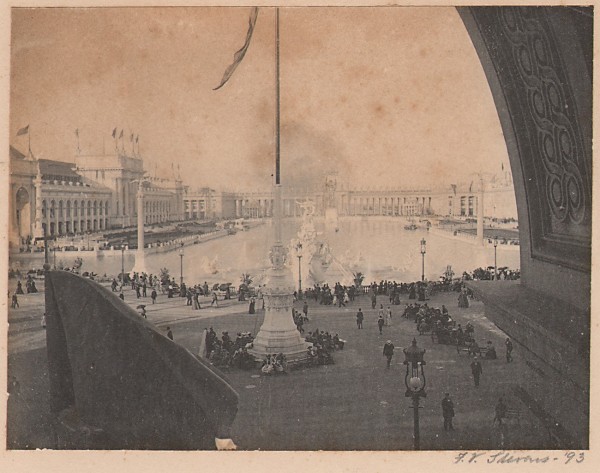 People congregating in Court of Honor: World's Columbian Exposition
