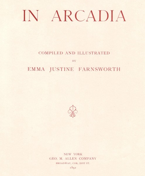 Title Page: In Arcadia