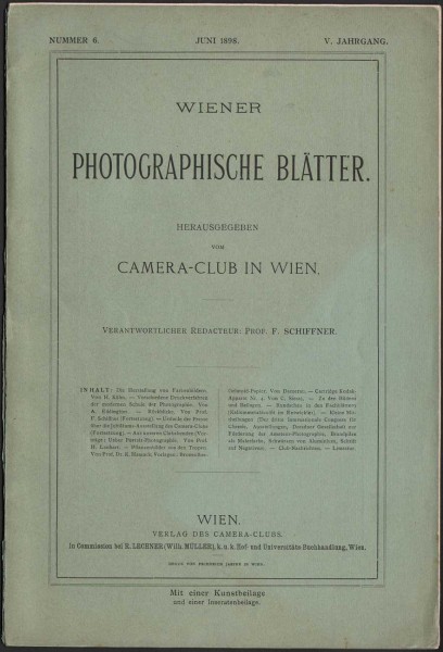 Cover: Wiener Photographische Blätter 1898