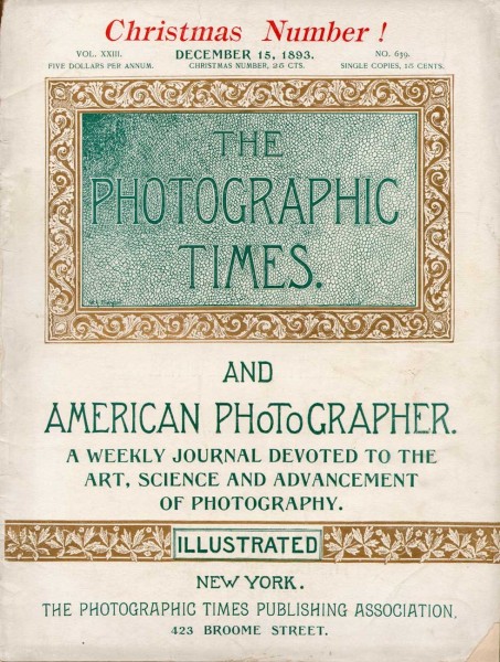 Cover: Christmas Number: The Photographic Times: 1893