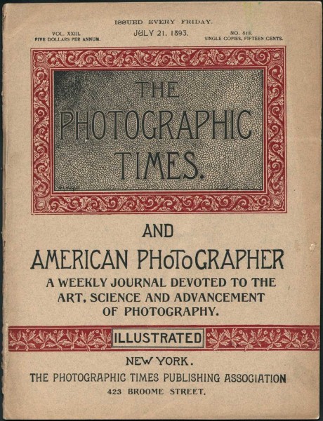 Cover: Weekly issue: The Photographic Times: 1890-1894