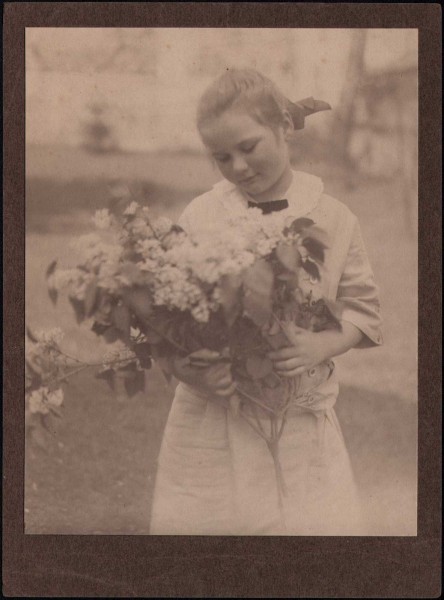 Girl Holding Bough of Blossoms  ✻