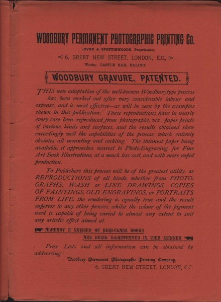 Advertisement: Woodbury Permanent Photographic Printing Co.