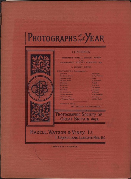 Cover: Photographs of the Year 1892