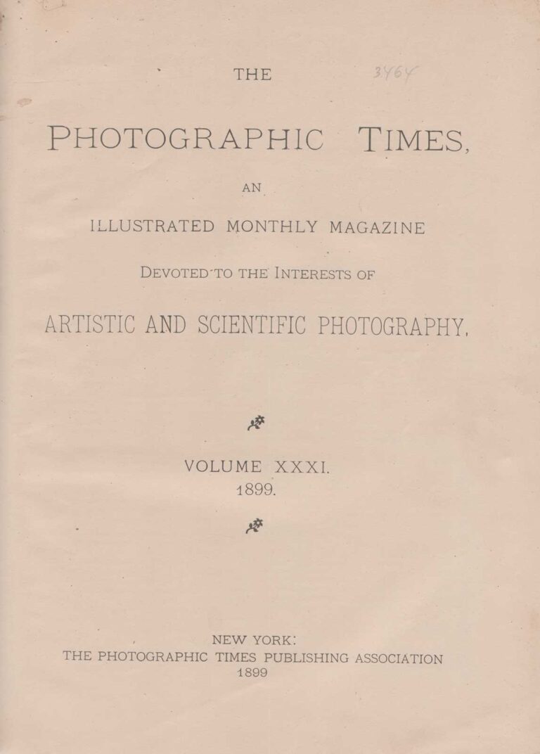 Title page: The Photographic Times: 1899