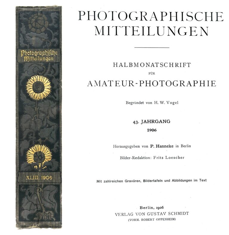 Backstrip & title page:  Photographische Mitteilungen- 1906