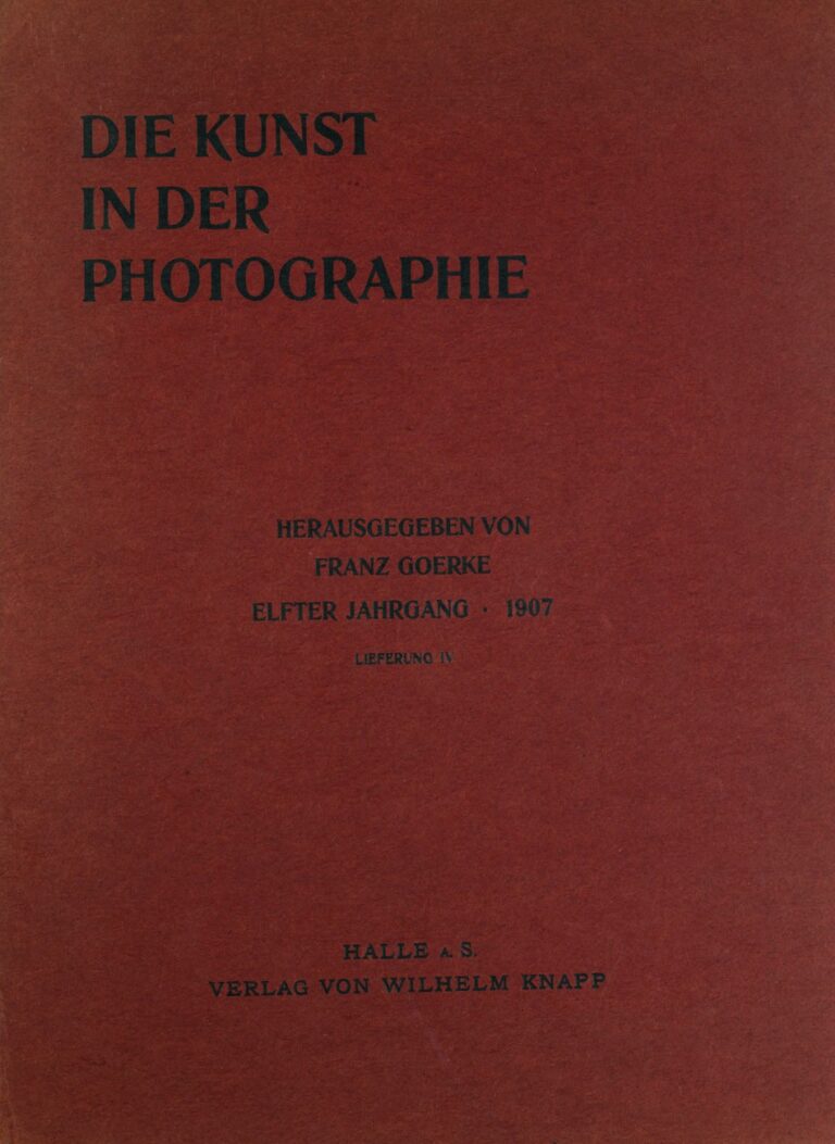 Journal Cover: Die Kunst in der Photographie 1906-1907