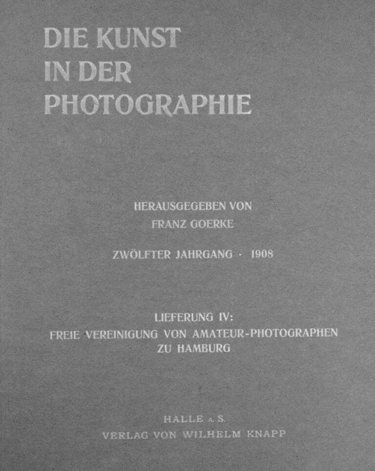 Journal Cover: Die Kunst in der Photographie: 1908