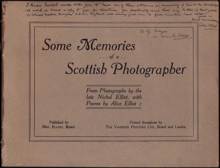 Title Page: Some Memories of a Scottish Photographer