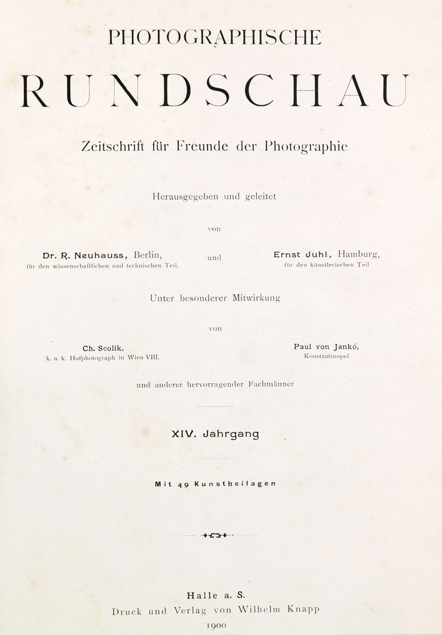 Title page:  Photographische Rundschau- 1900