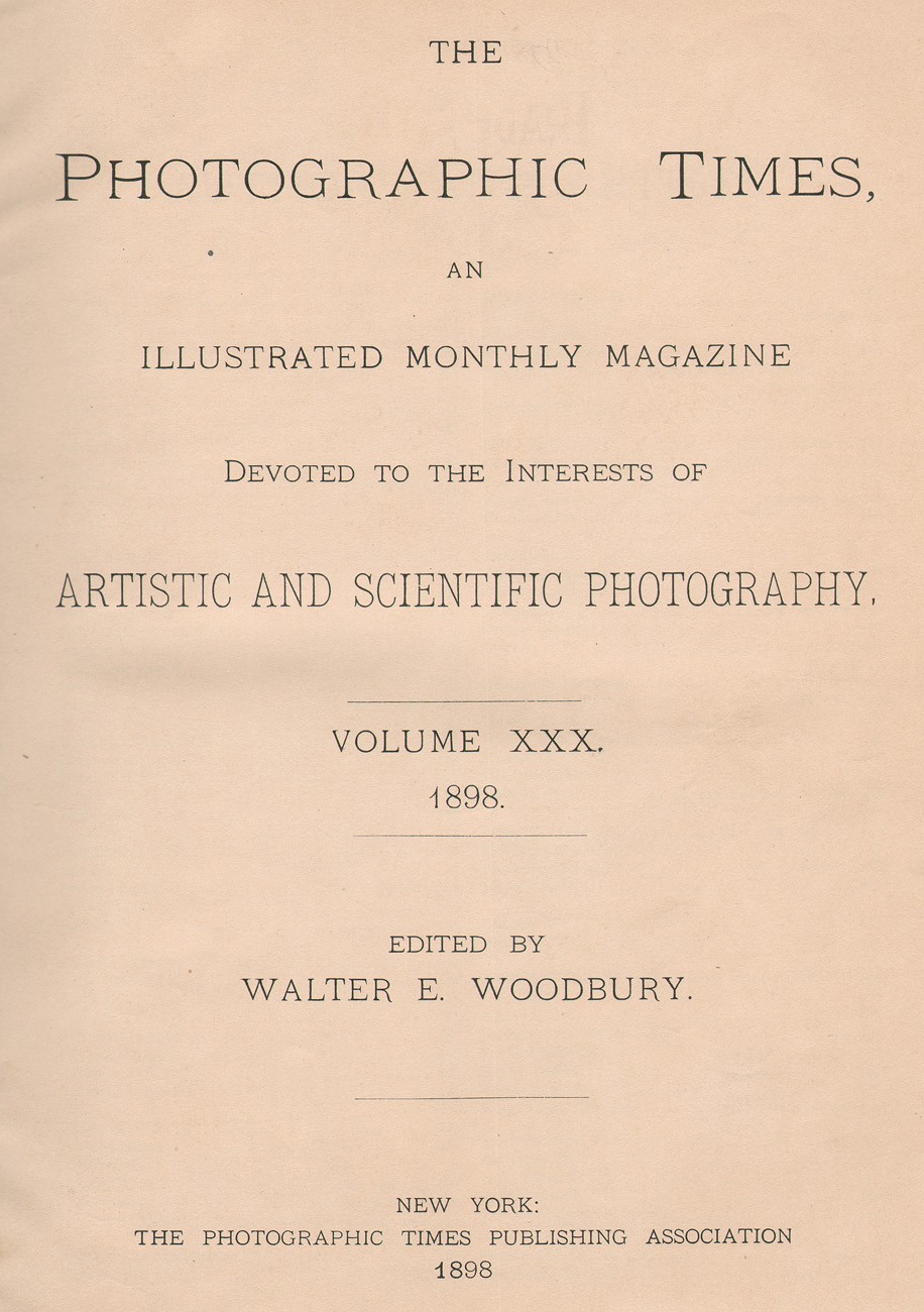 Title page: The Photographic Times: 1898