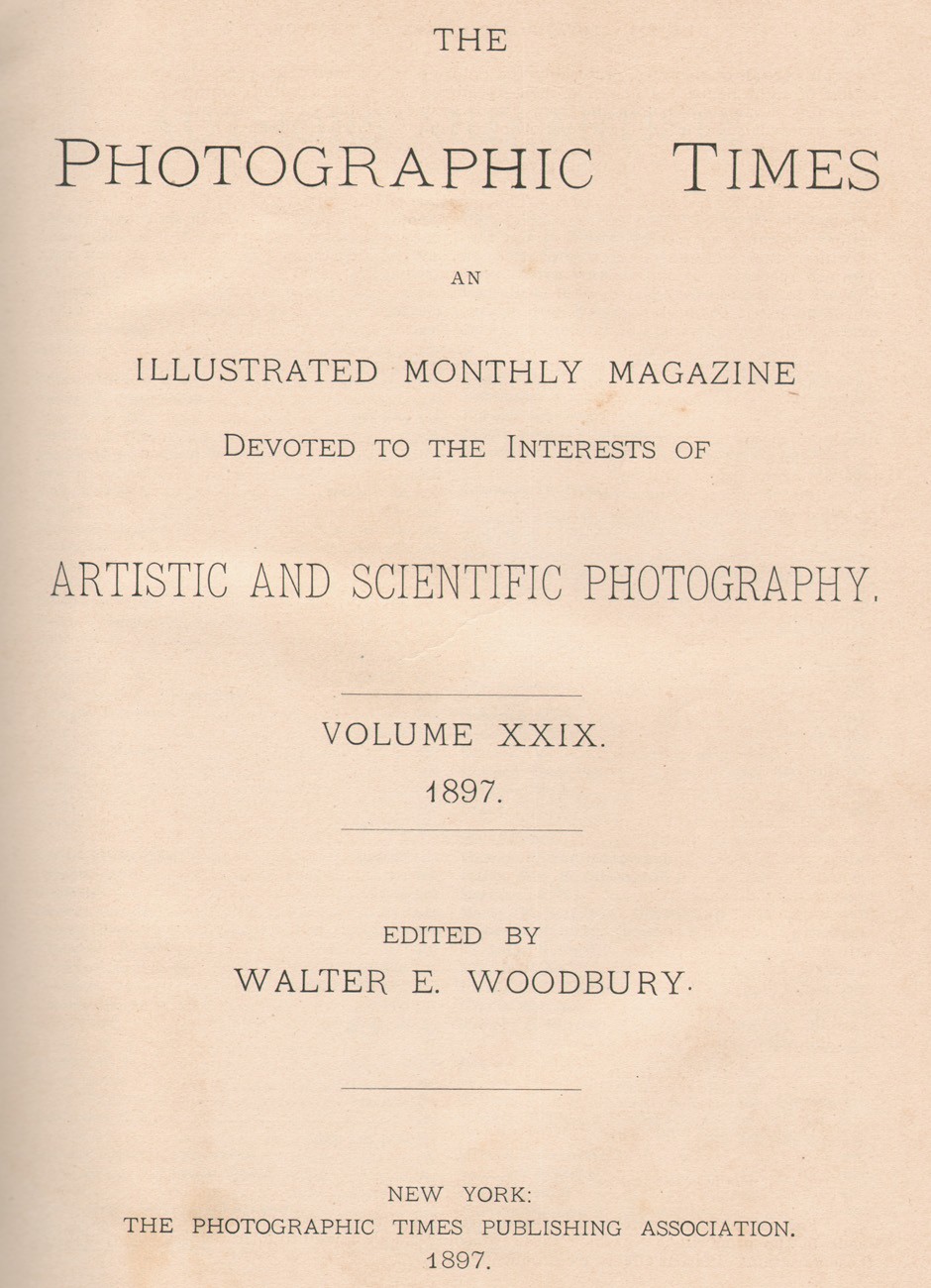Title Page: The Photographic Times: 1897