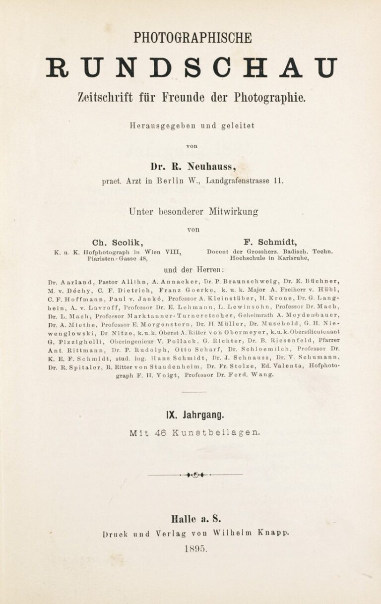 Title page:  Photographische Rundschau- 1895