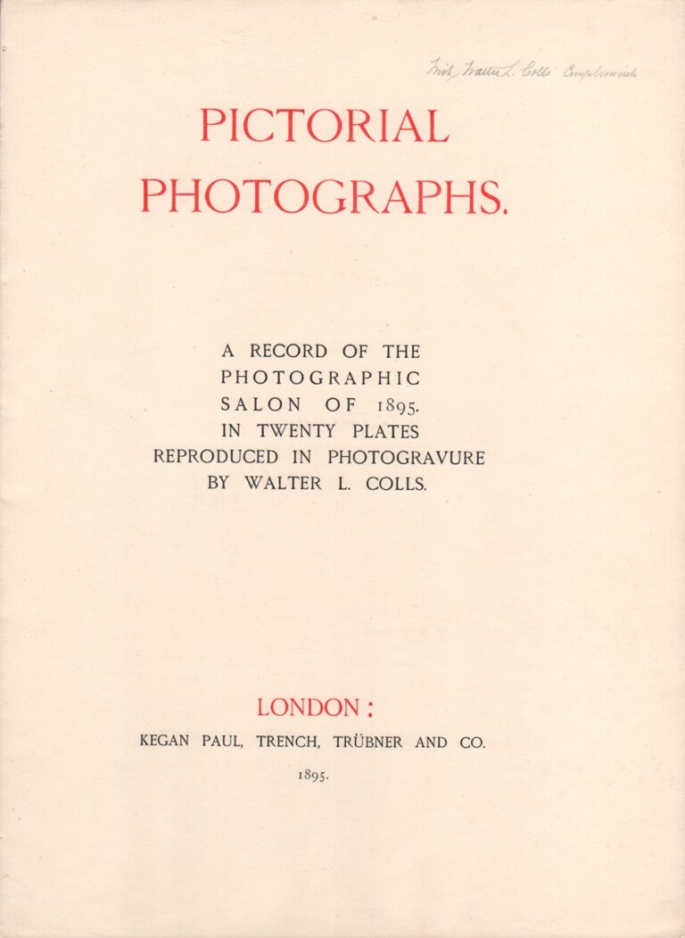 Title Page: Pictorial Photographs 1895