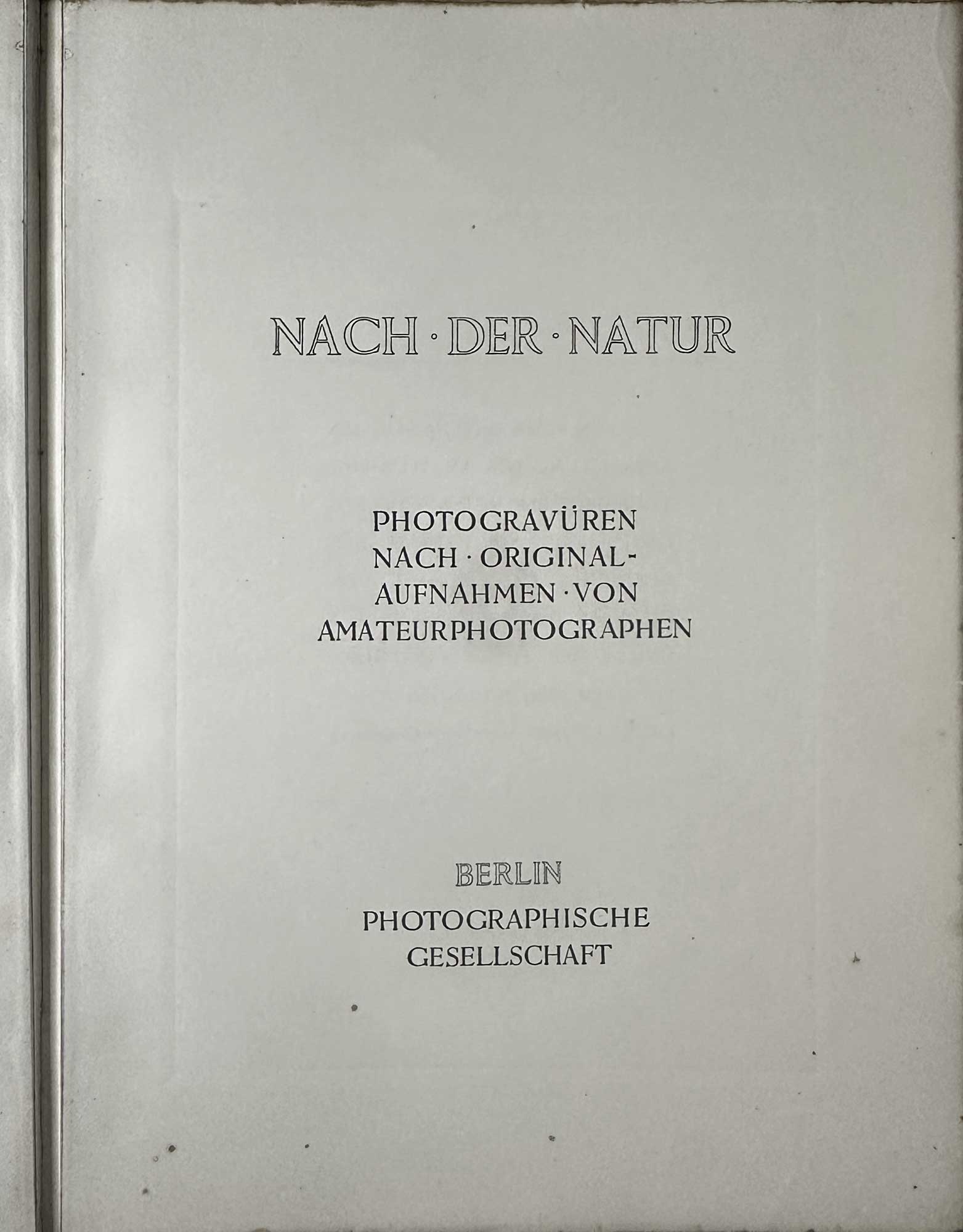 Title Page | Nach der Natur | After Nature