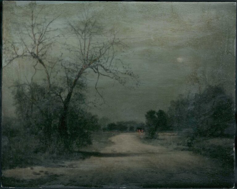 Landscape at Dusk with Moon