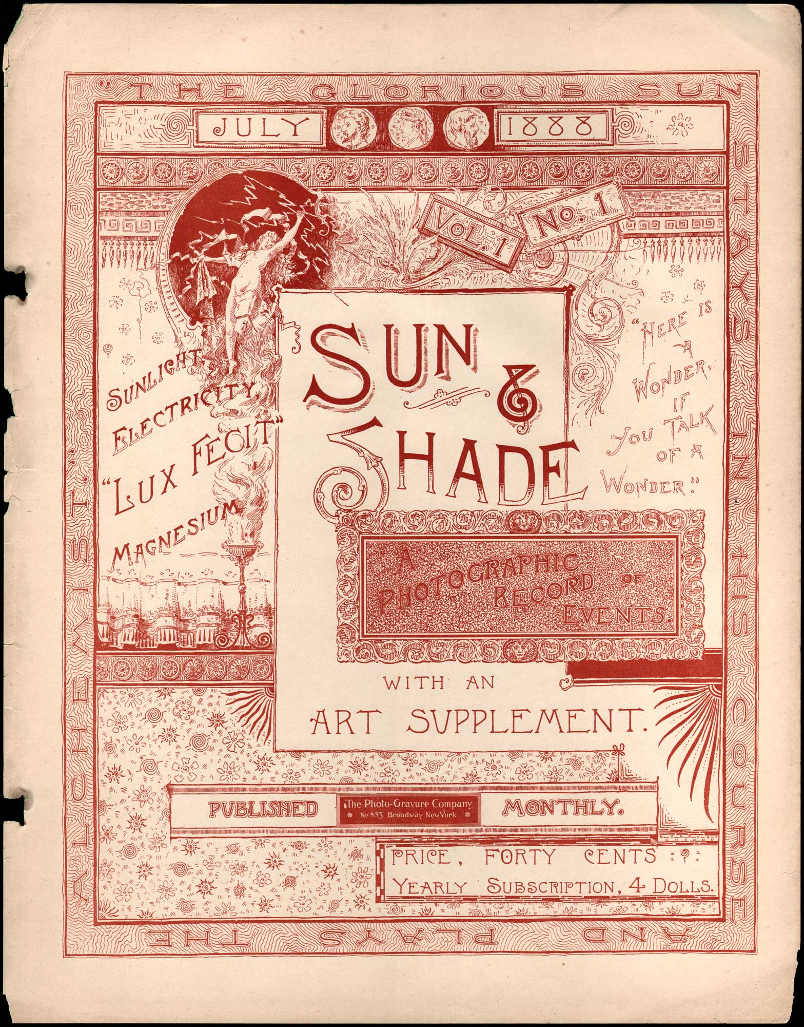 Title Page: Sun & Shade: A Photographic Record of Events 1888