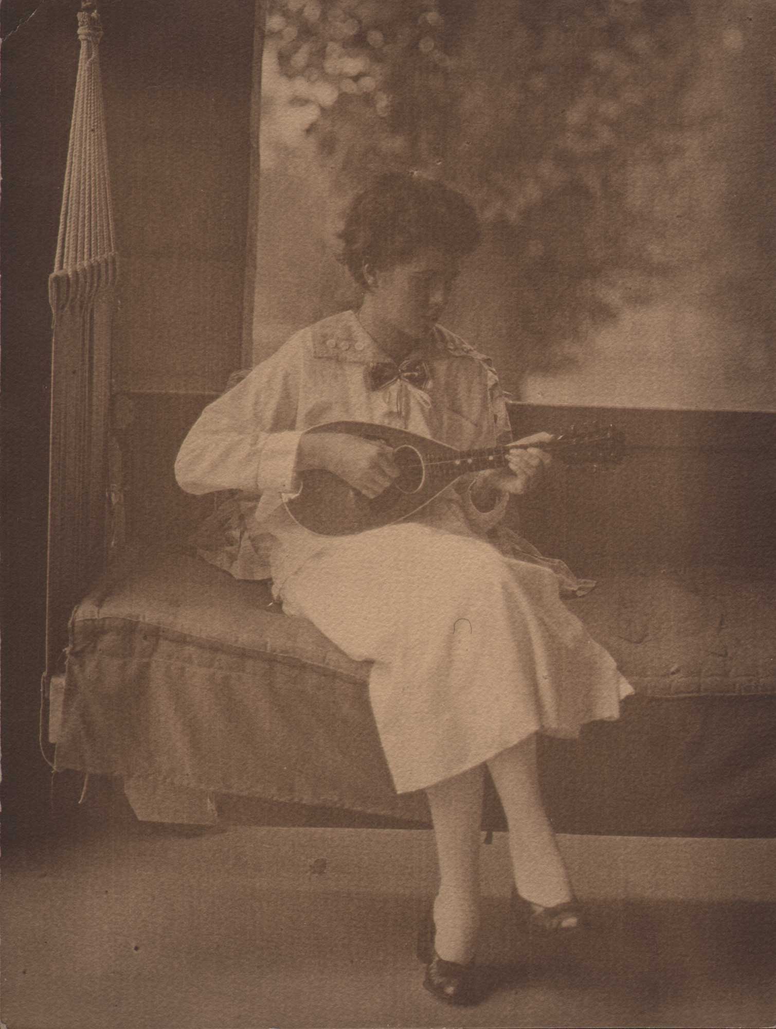 Dorothy plays Mandolin on Veranda