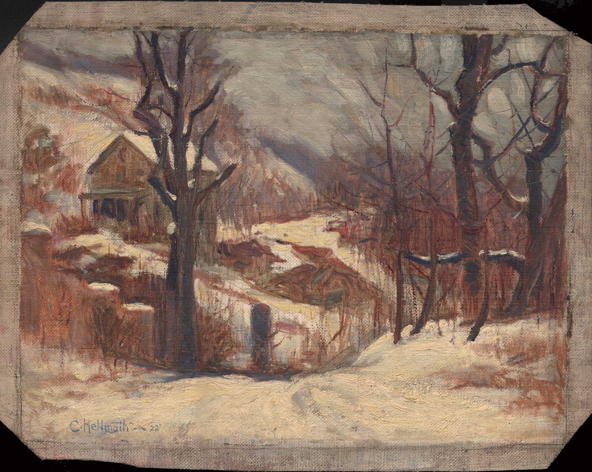 Homestead in a Snowy Landscape