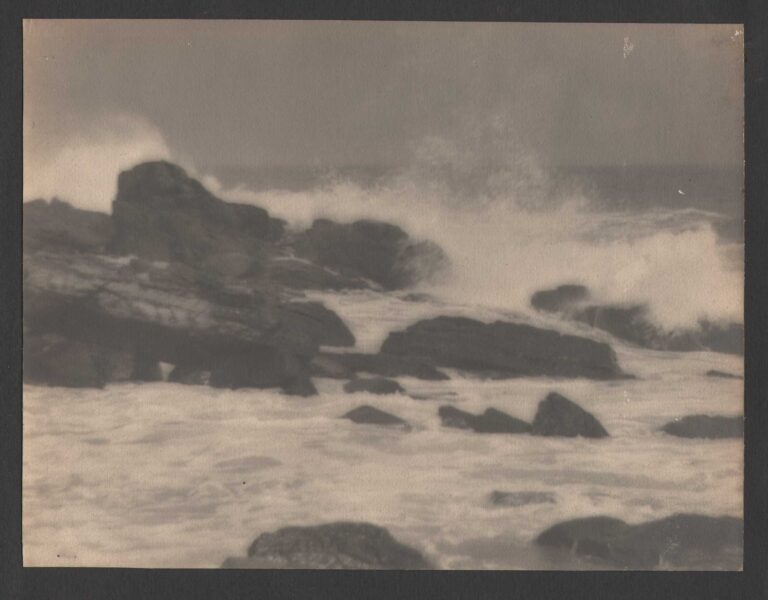 Waves Crashing on Rocky Coastline