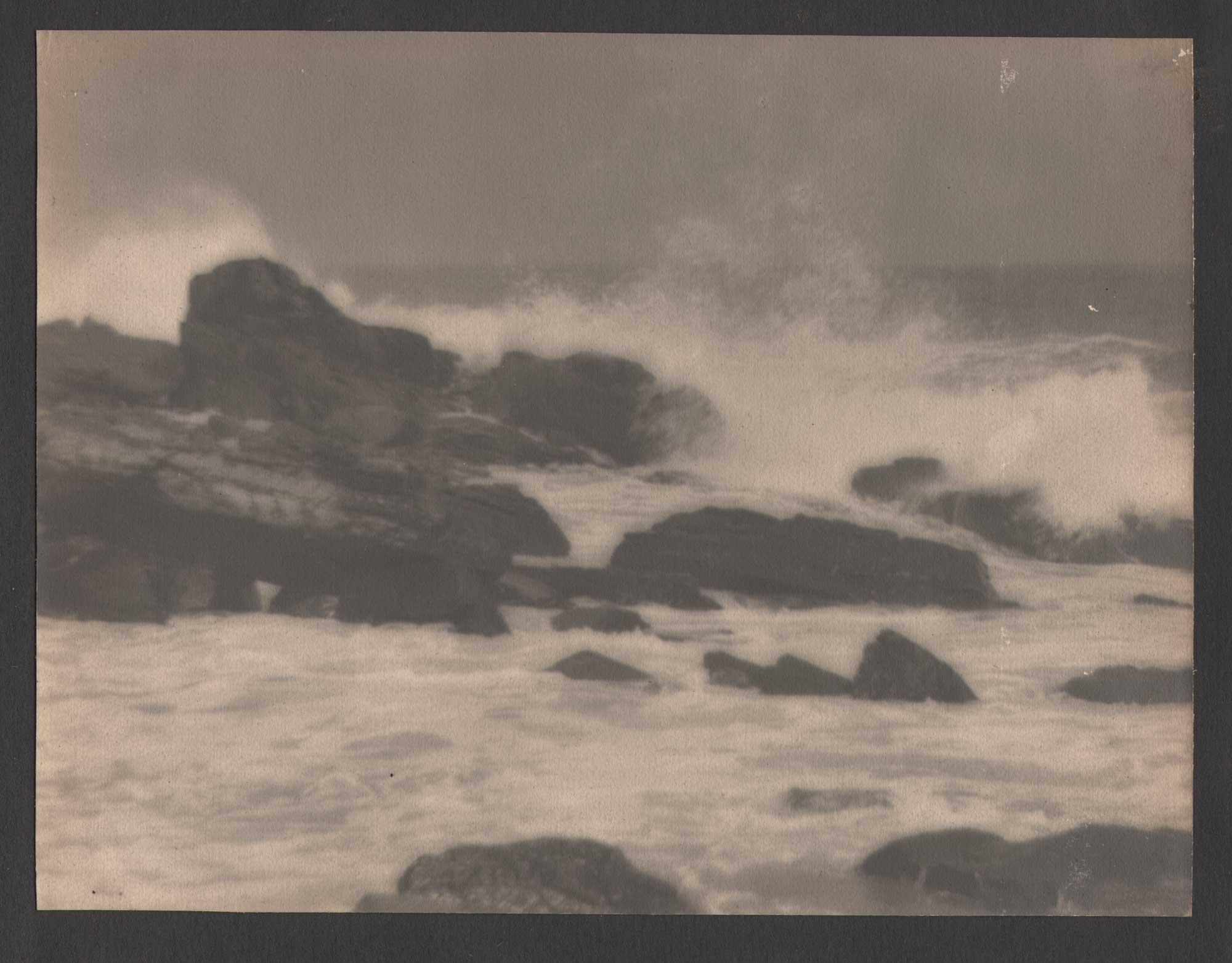 Waves Crashing on Rocky Coastline