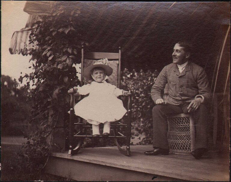 Harry Vinton Long & Child in Beverly, MA, July 31, 1887