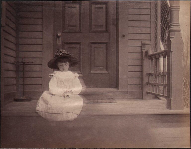 Solitary Child on Porch in Beverly, MA