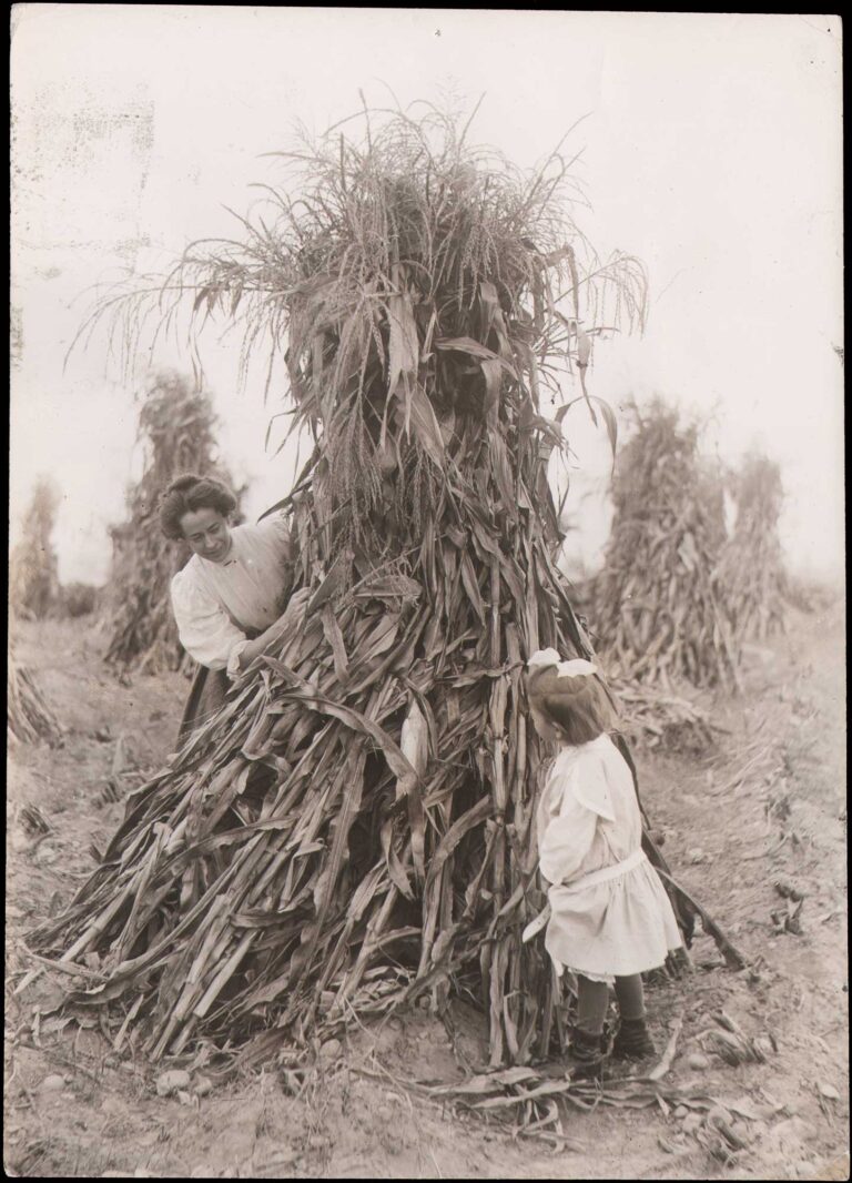 Corn Shock: Minnie Keyser & Daughter Emma