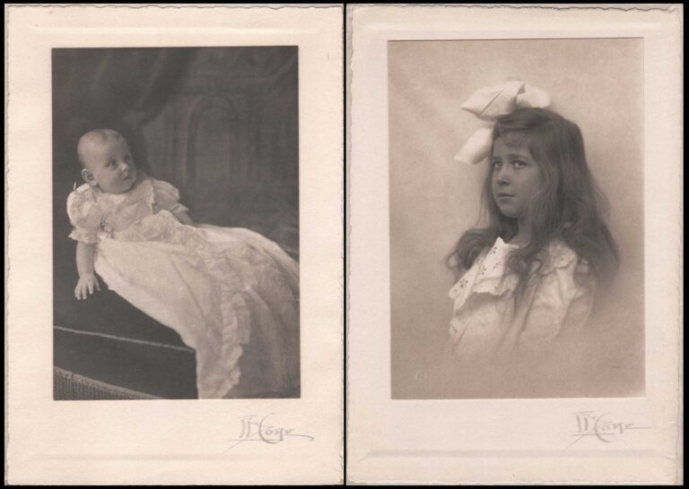 Child with Christening Gown & Girl with Hair Bow