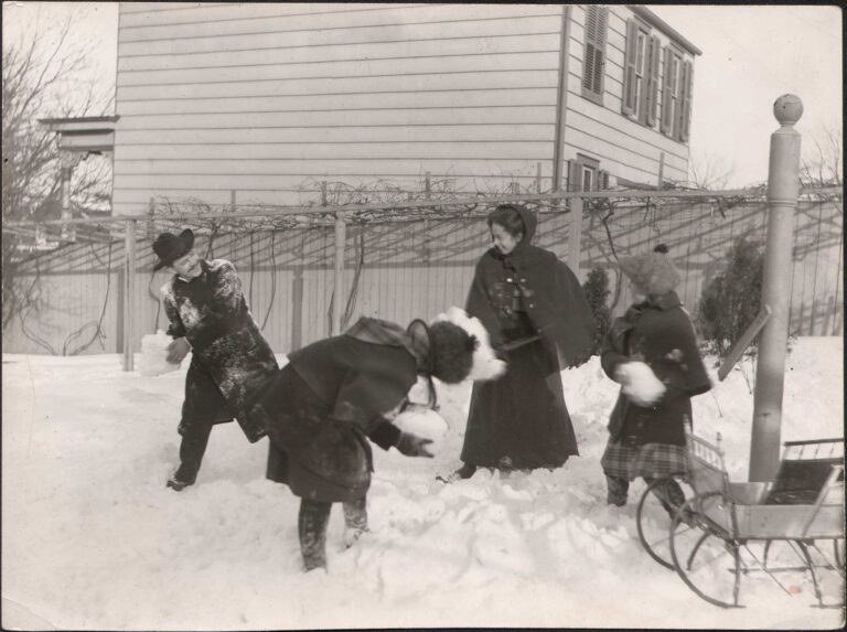 Snowball Fight: Frank & Minnie Keyser & Others