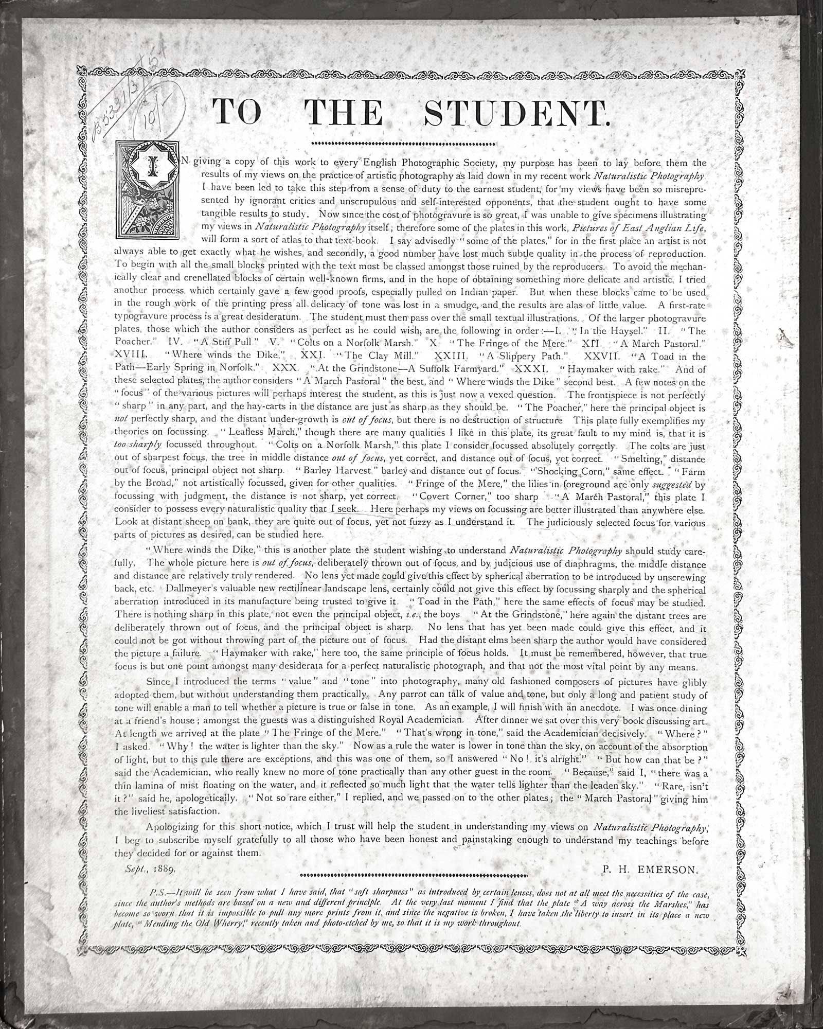 To The Student: Pictures of East Anglian Life